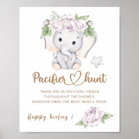 Baby Elephant & Blume Wasserfarben Babydusche