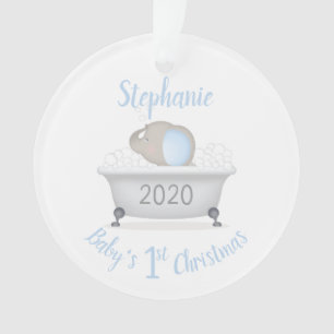 Baby Elephant Bubble Bath Boy Baby Dusche Ornament