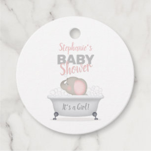 Baby Elephant Bubble Bath Girl Babydusche Geschenkanhänger