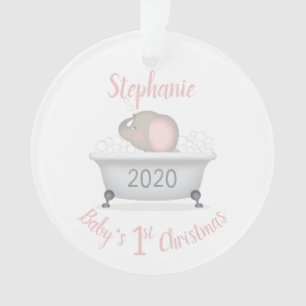Baby Elephant Bubble Bath Girl First Christmas