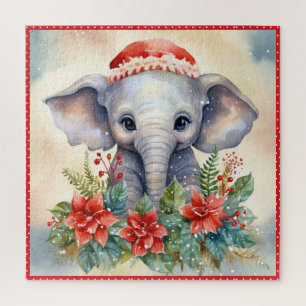 Baby Elephant Christmas Large Square