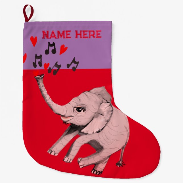 Baby Elephant Christmas Strumpf Großer Weihnachtsstrumpf (Vorderseite)