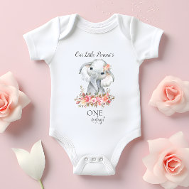 Baby Elephant Custom Age Birthday Girl Strampler