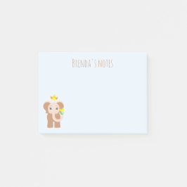 Baby Elephant Dancing Bird Gelbe Blüten 4x3 Post-it Klebezettel