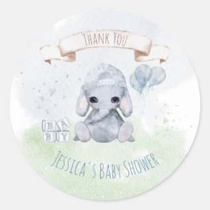 Baby Elephant danke Ihnen Aquarelltiere Runder Aufkleber