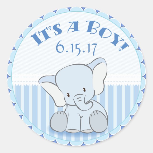 Baby Elephant Es ist ein Babyaufkleber Runder Aufkleber (Vorderseite)