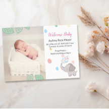 Baby Elephant Faire-part de naissance