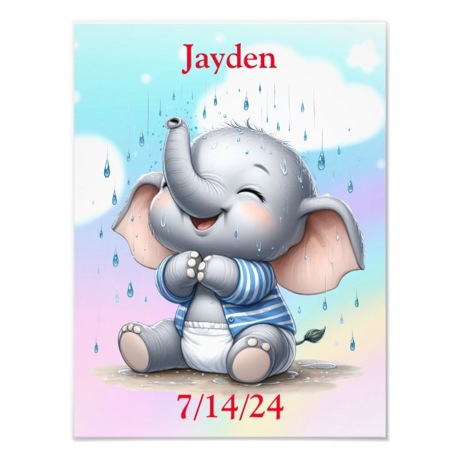 Baby Elephant Fotodruck (Vorne)