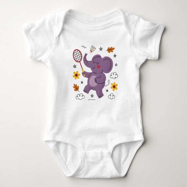 Baby elephant fun play  strampler (Vorderseite)