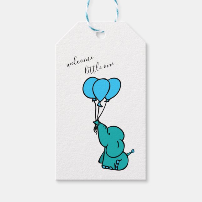 Baby Elephant Geschenkanhänger (Vorderseite)