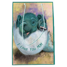 Baby Elephant Geschenktasche I Liebe Sie Mama - Ih