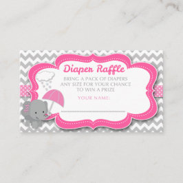 Baby Elephant Girl Babydusche Rosa Windeln Raffel Begleitkarte