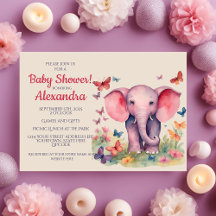 Baby Elephant Girls Babydusche