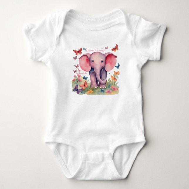Baby Elephant Girls Strampler (Vorderseite)