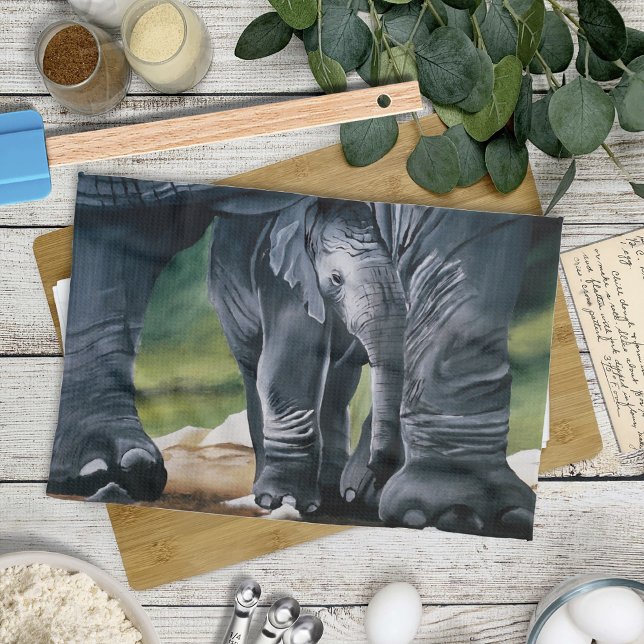 Baby Elephant Gray Niedlich Geschirrtuch (Von Creator hochgeladen)