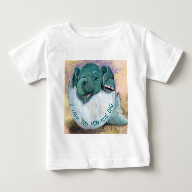 Baby Elephant Hatching from Egg Baby T - Shirt Fun (Vorderseite)