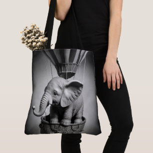 Baby Elephant in einem Heißluftballon Tasche