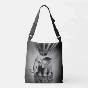 Baby Elephant in einem Heißluftballon Tragetaschen Mit Langen Trägern