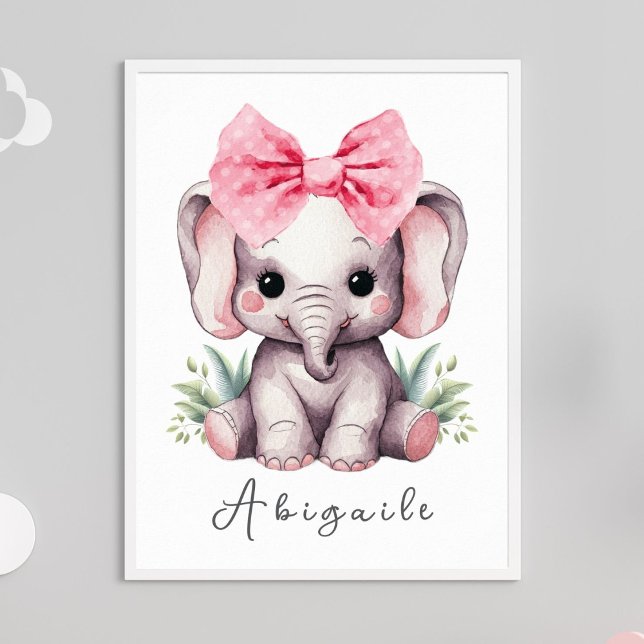Baby Elephant Kinderzimmer Wall Art - Name Print Poster (Von Creator hochgeladen)