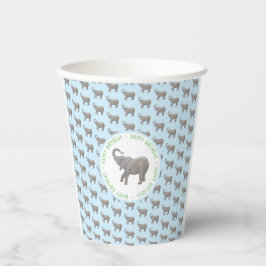 Baby Elephant Light Blue Geburtstag Pappbecher