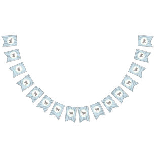Baby Elephant Light Blue Geburtstag Wimpelkette