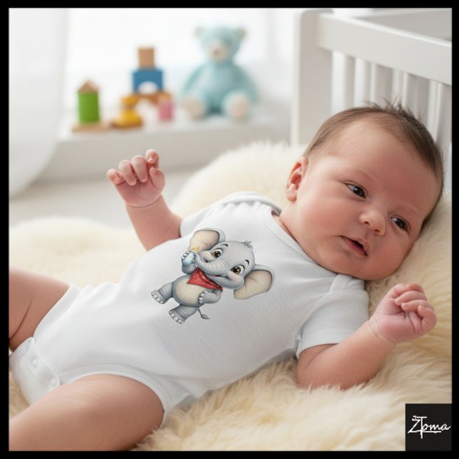 Baby Elephant mit Milchflasche Strampler (Von Creator hochgeladen)