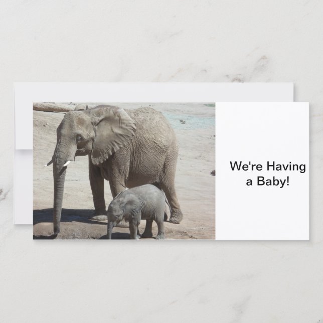 Baby Elephant mit Mommy Ankündigung (Vorderseite)