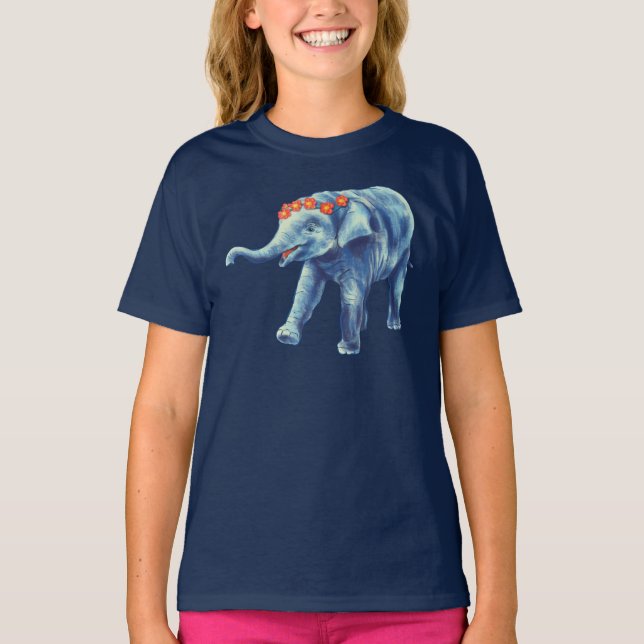 Baby Elephant Niedlich Girl T-Shirt (Vorderseite)