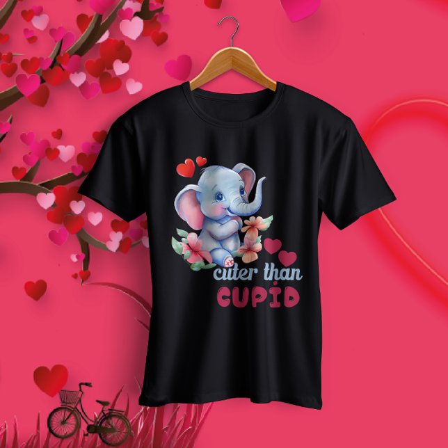 Baby Elephant-Niedlicher als Cupid-Funny Valentine T-Shirt (Von Creator hochgeladen)