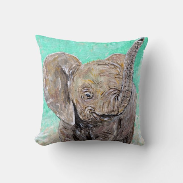 Baby Elephant Painting Kissen (Vorderseite)