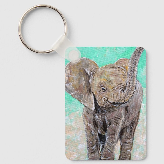 Baby Elephant Painting Schlüsselanhänger (Vorderseite)