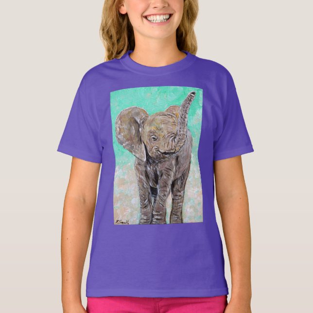 Baby Elephant Painting T-Shirt (Vorderseite)