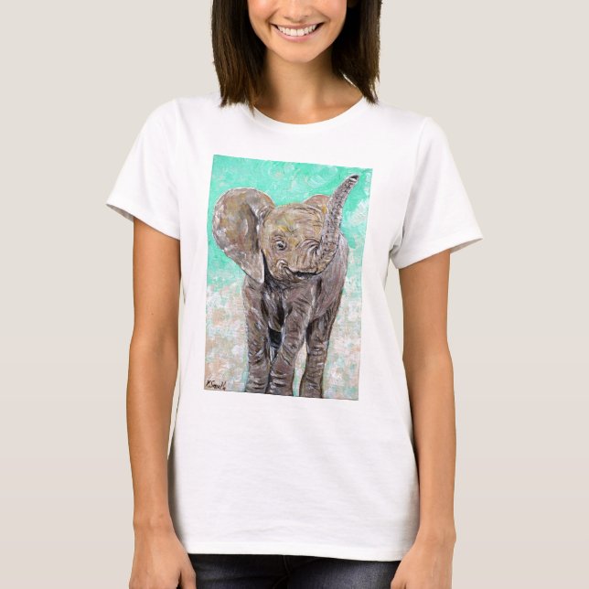 Baby Elephant Painting T-Shirt (Vorderseite)