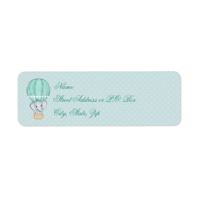 Baby Elephant Pale Green Hot Air Ballon (Vorne)