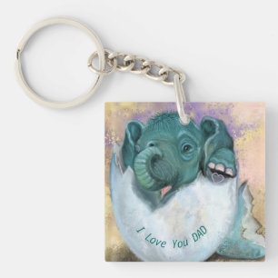 Baby Elephant Papa Porte - clé cadeau - Je t'aime