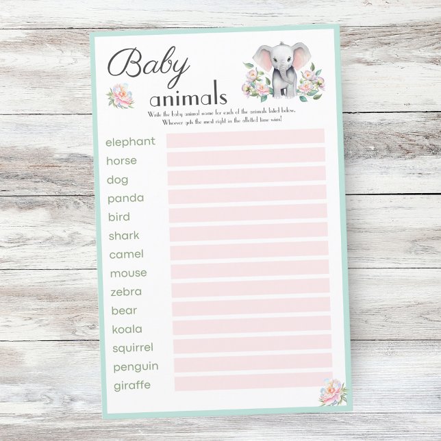 Baby Elephant Peonies & Balloons Baby Animal (Break the ice, spark conversations, and set a lively tone!)