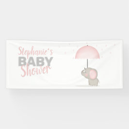 Baby Elephant Pink Baby Dusche Banner