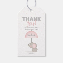 Baby Elephant Pink Baby Dusche Geschenkanhänger