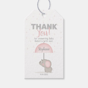 Baby Elephant Pink Baby Dusche Geschenkanhänger