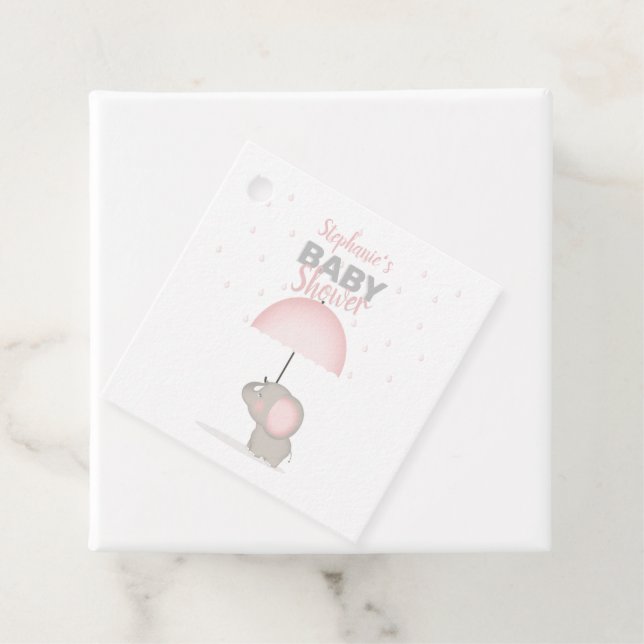 Baby Elephant Pink Baby Dusche Geschenkanhänger (Beispiel)