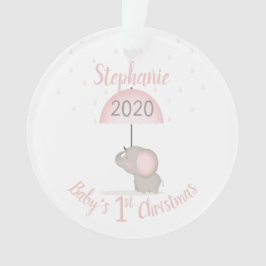 Baby Elephant Pink Baby Dusche Ornament