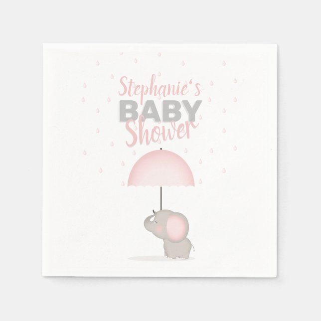 Baby Elephant Pink Baby Dusche Serviette (Vorderseite)