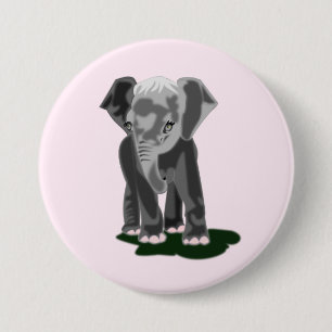 Baby Elephant Pink Button - Ihre Farben - Text