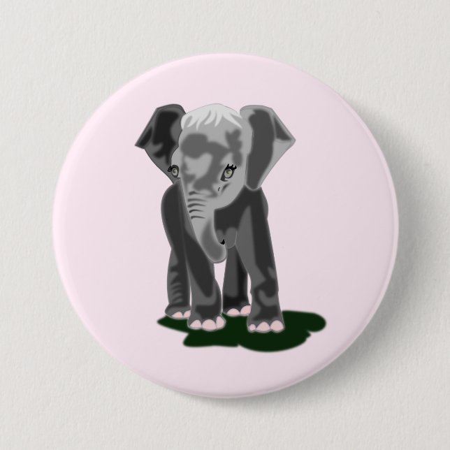 Baby Elephant Pink Button - Ihre Farben - Text (Vorderseite)