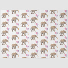 Baby Elephant pink & violet balloon Tissue Paper Seidenpapier