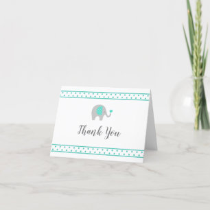 Baby Elephant Polka Dots auf White Dankeschön Card Dankeskarte