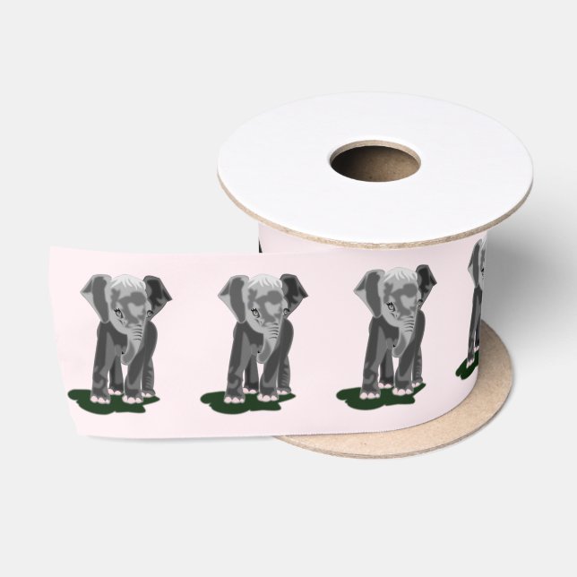 Baby Elephant Ribbon - Ihre Farben - Text Satinband (Spule)
