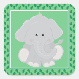 Baby Elephant | Safari Animals Party Quadratischer Aufkleber