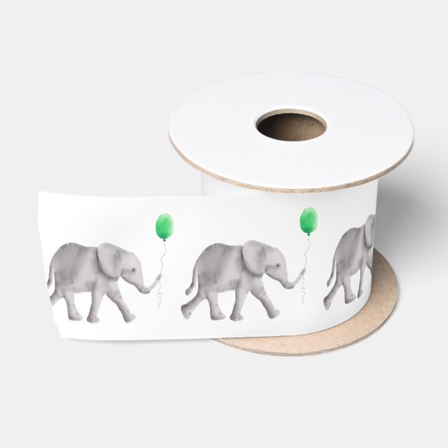 Baby Elephant Satin Ribbon für New Baby Gift Wrap Satinband (Spule)