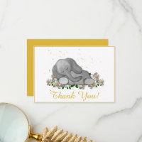 Baby Elephant Schlafen Dankeschön Karte